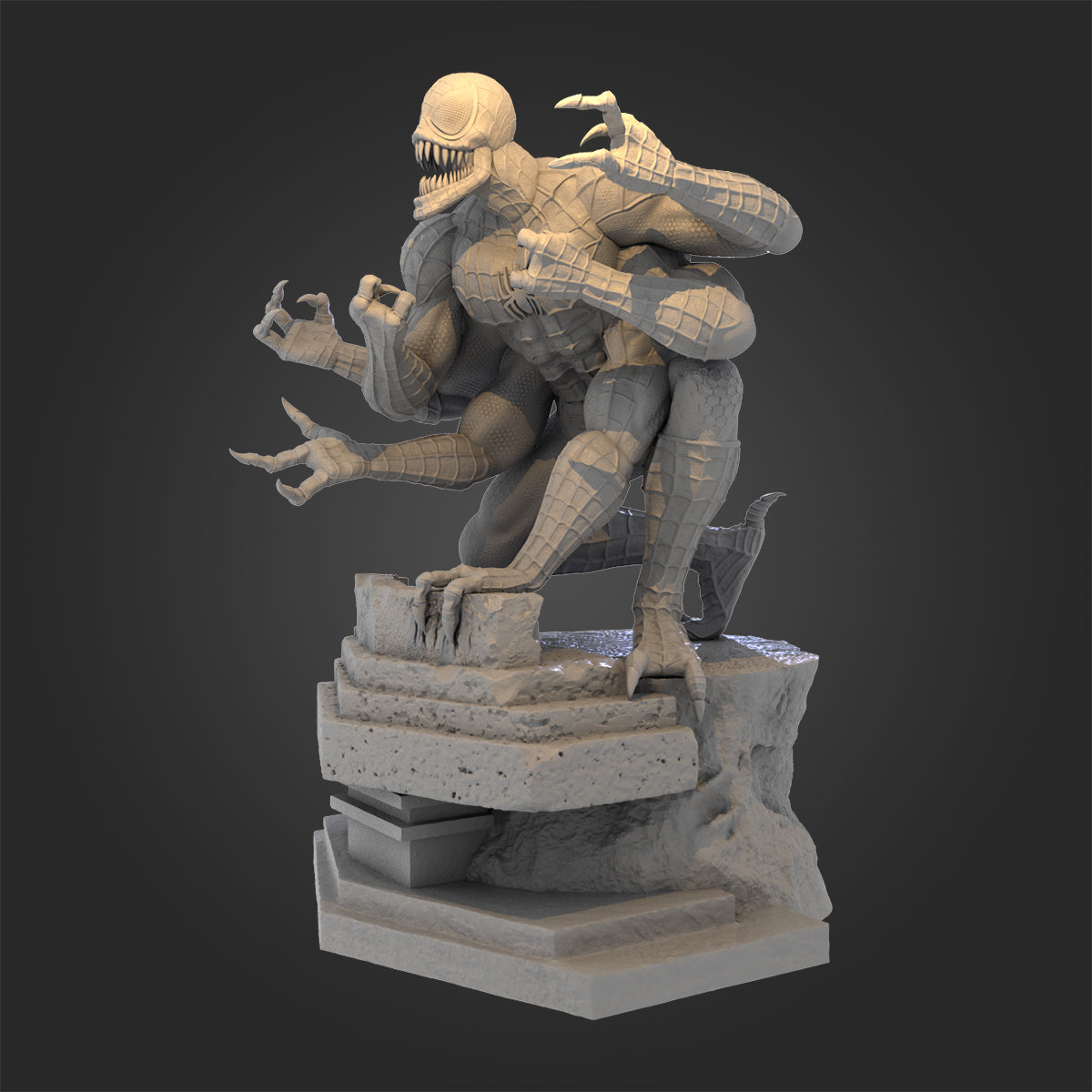 Venom and Spider-Man Merge 3D Printing Scale GK Resin Figure