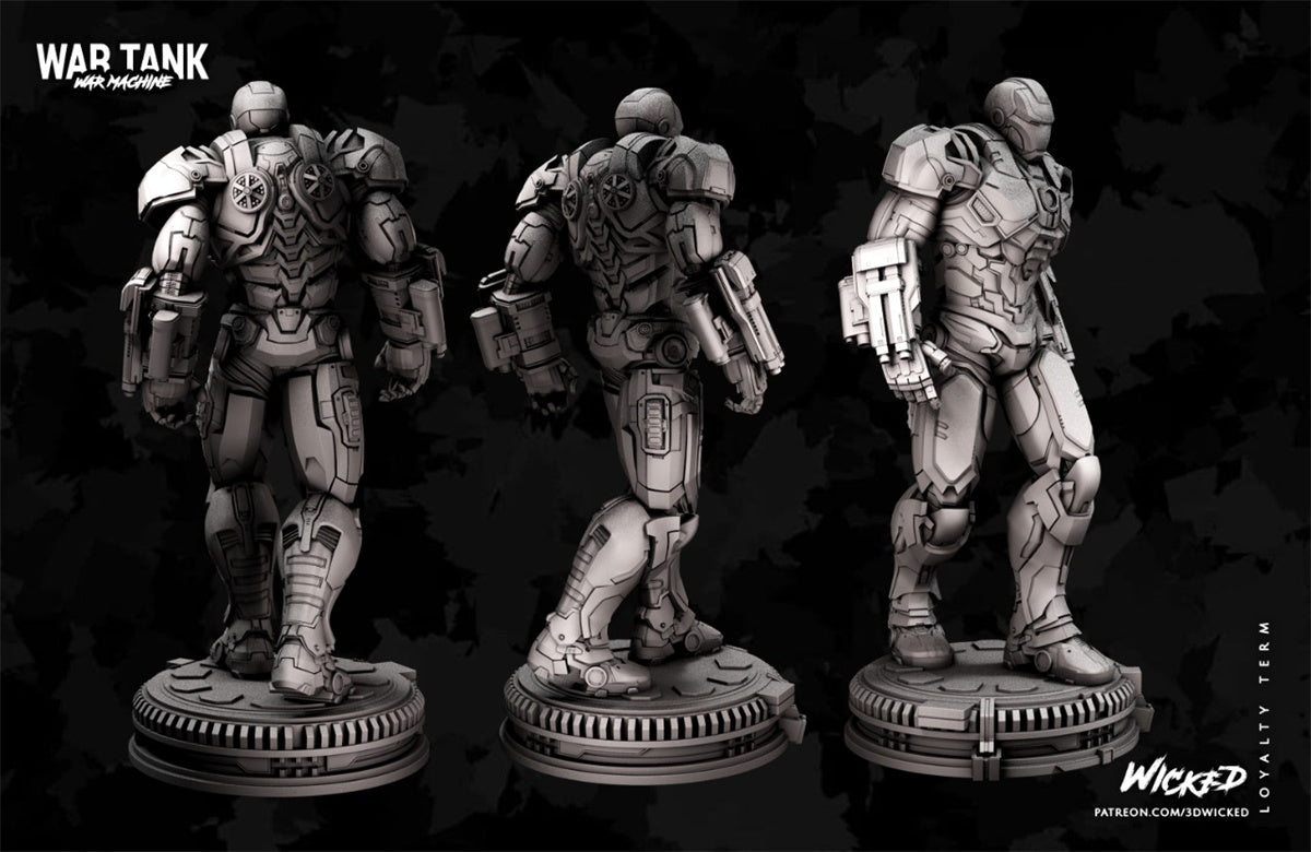 War Machine Marvel's Avengers 3D Printing Scale GK Resin Figure