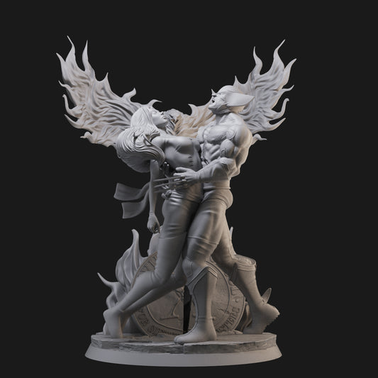 Wolverine kills Dark Phoenix 3D Printing Scale GK Resin Figure