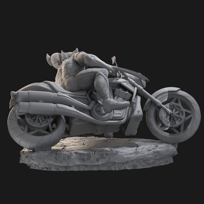 Wolverine on Motorcycle X-Men 3D Printing Scale GK Resin Figure