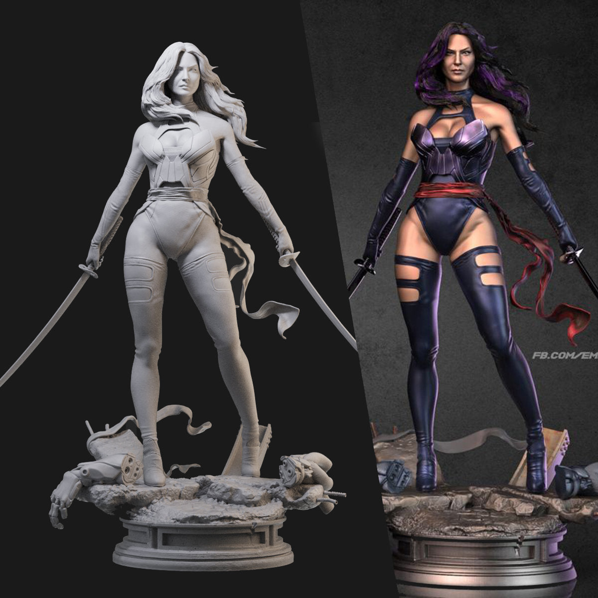 X-Men Mutants Psylocke 3D Printing Scale GK Resin Figure