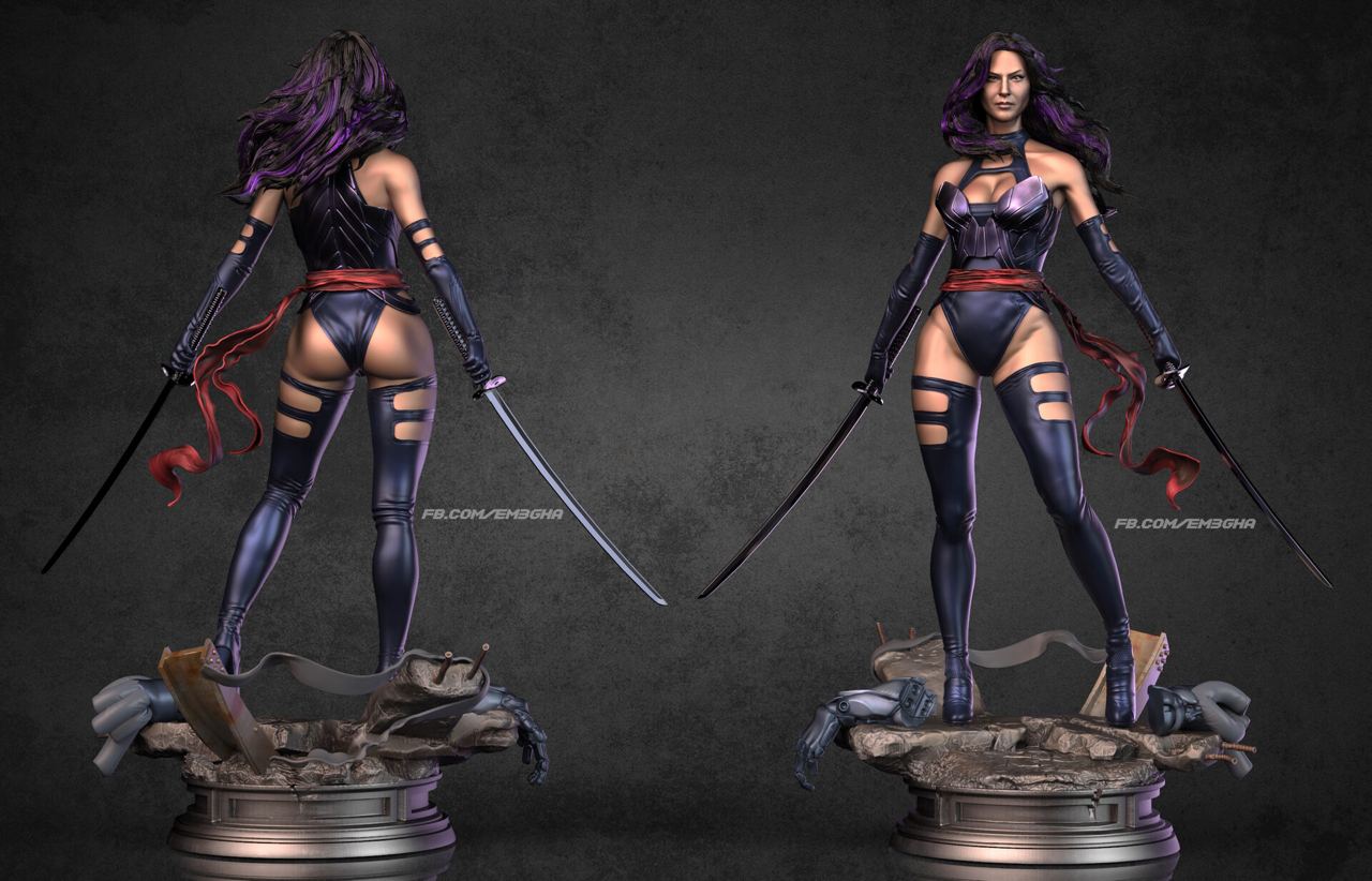 X-Men Mutants Psylocke 3D Printing Scale GK Resin Figure