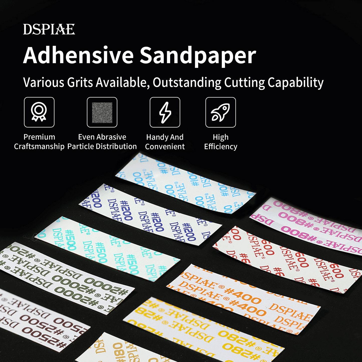 DSPIAE MSP 180-2500 Grit Die-Cutting Adhesive Sandpaper